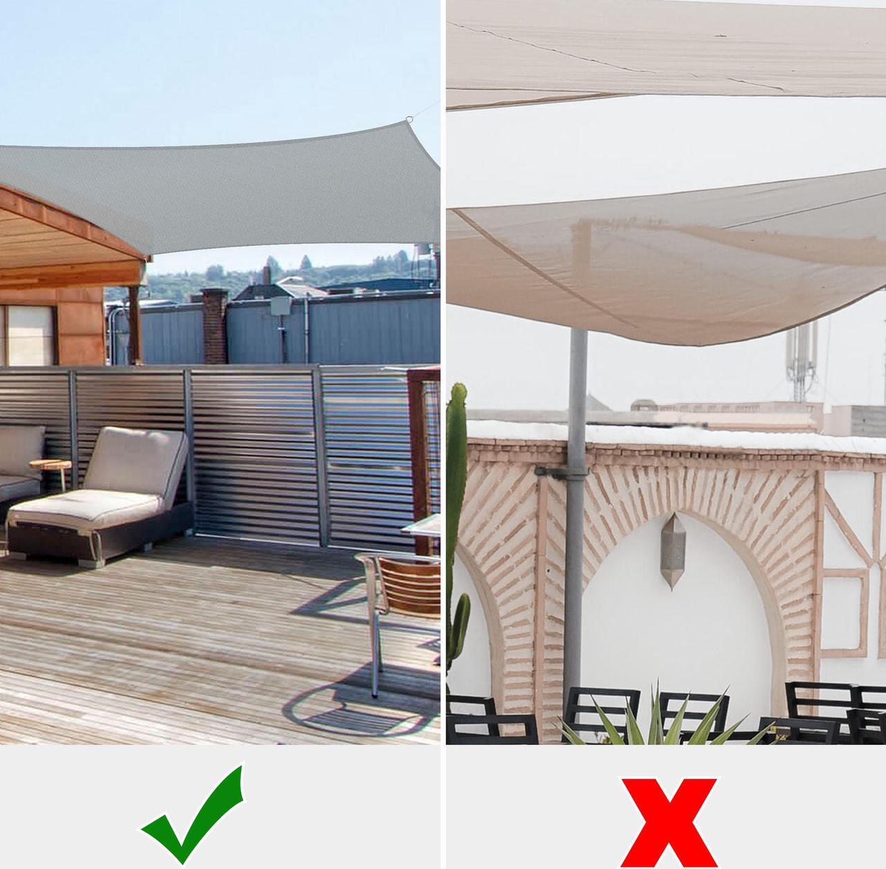 Alt view image 7 of 7 - Yescom 10x10 Ft 97% UV Block Square Sun Shade Sail Canopy Cover Net Outdoor Yard
