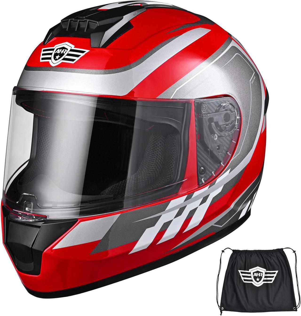 AHR RUN-F3 Full Face Motorcycle Helmet Adult DOT Removable Liner Street Bike S