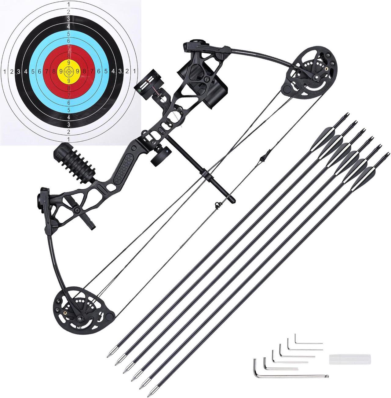 Yescom Youth Compound Bow Kit 16 to 28 Lbs Draw Weight Archery Outdoor Hunting For Teenagers Young Archers or Beginners