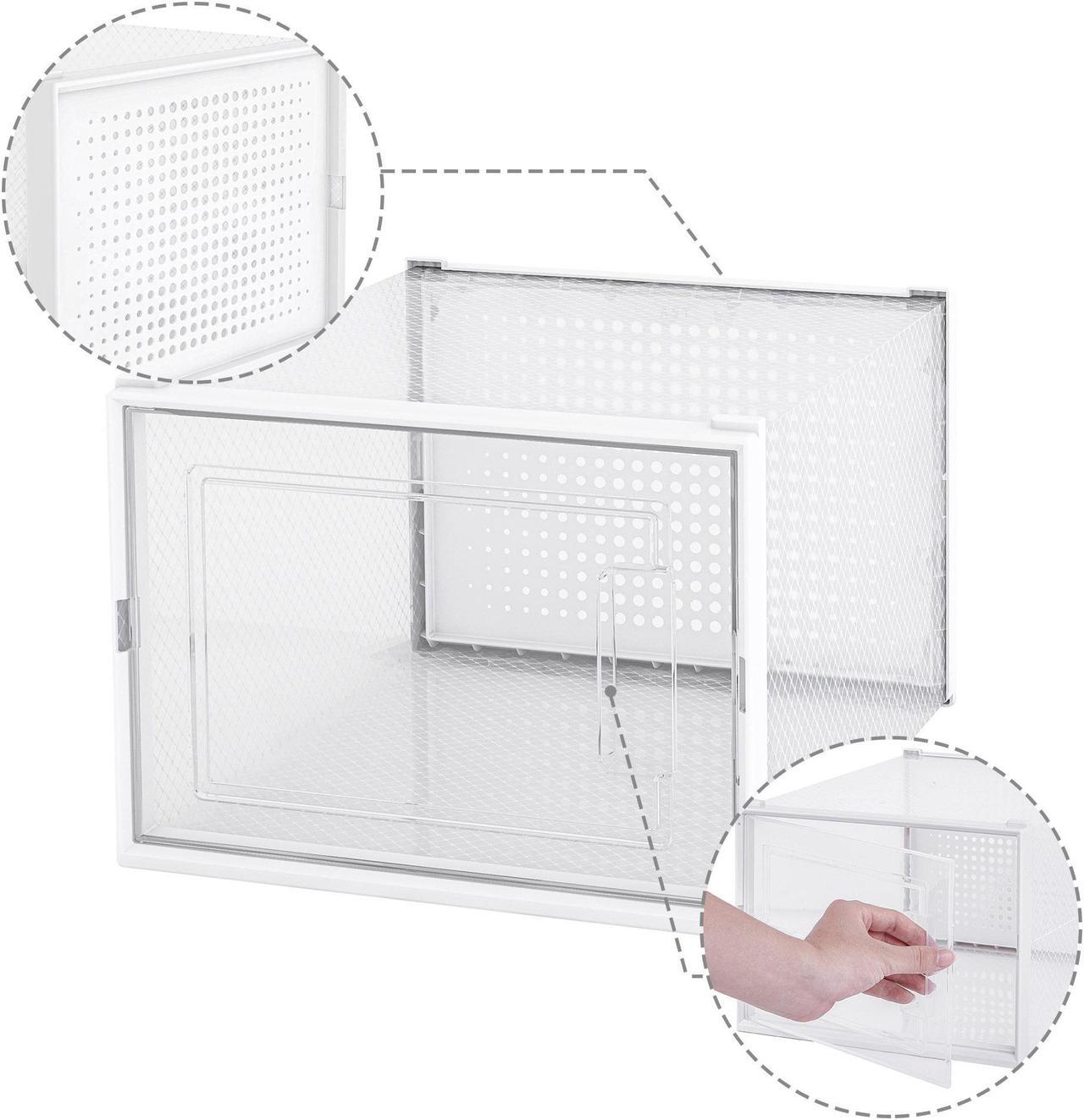 Alt view image 7 of 7 - Yescom 6 Pack High Heel Shoe Storage Box Stackable Container Foldable Organizer Home