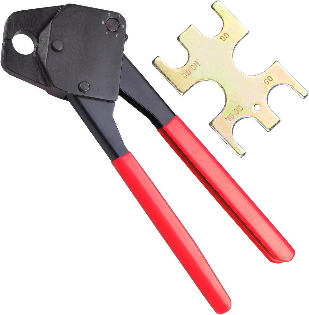 1/2" PEX Crimper Copper Ring Plumping Crimps Crimping Tool with Go/no Go Gauge