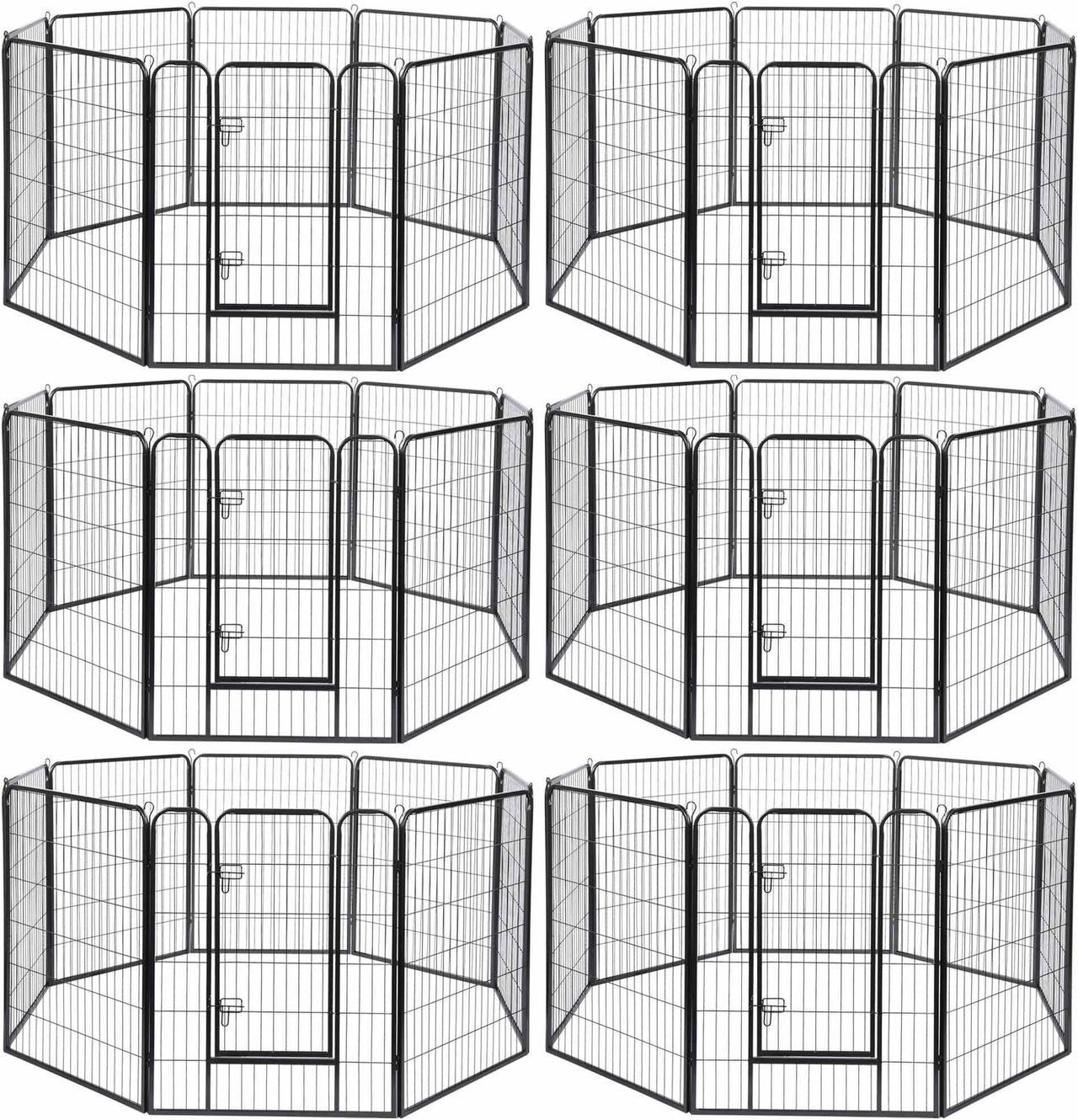 48 Pieces 31"x39" Pet Playpen Extra Large Dog Exercise Fence Panel Crate Yard