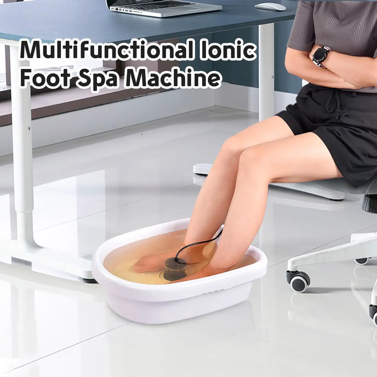 Alt view image 13 of 14 - Yescom Personal Ionic Detox Foot Bath Aqua Spa Machine w/ Tub Array Pedicure Health Care Home Beauty Salon