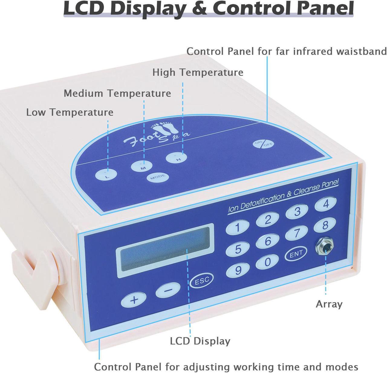 Alt view image 3 of 7 - Yescom 50W Detox Foot Bath Spa Machine Kit Cell Ion Ionic Array LCD Display w/ Case