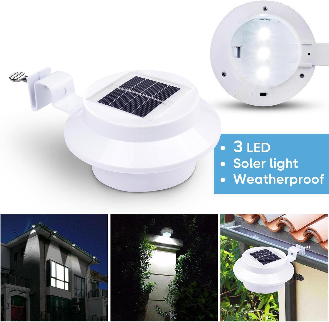 Alt view image 2 of 7 - 10 Pcs Solar-Powered Automatic LED Mounted Gutter Night Light Roof Outdoor Yard