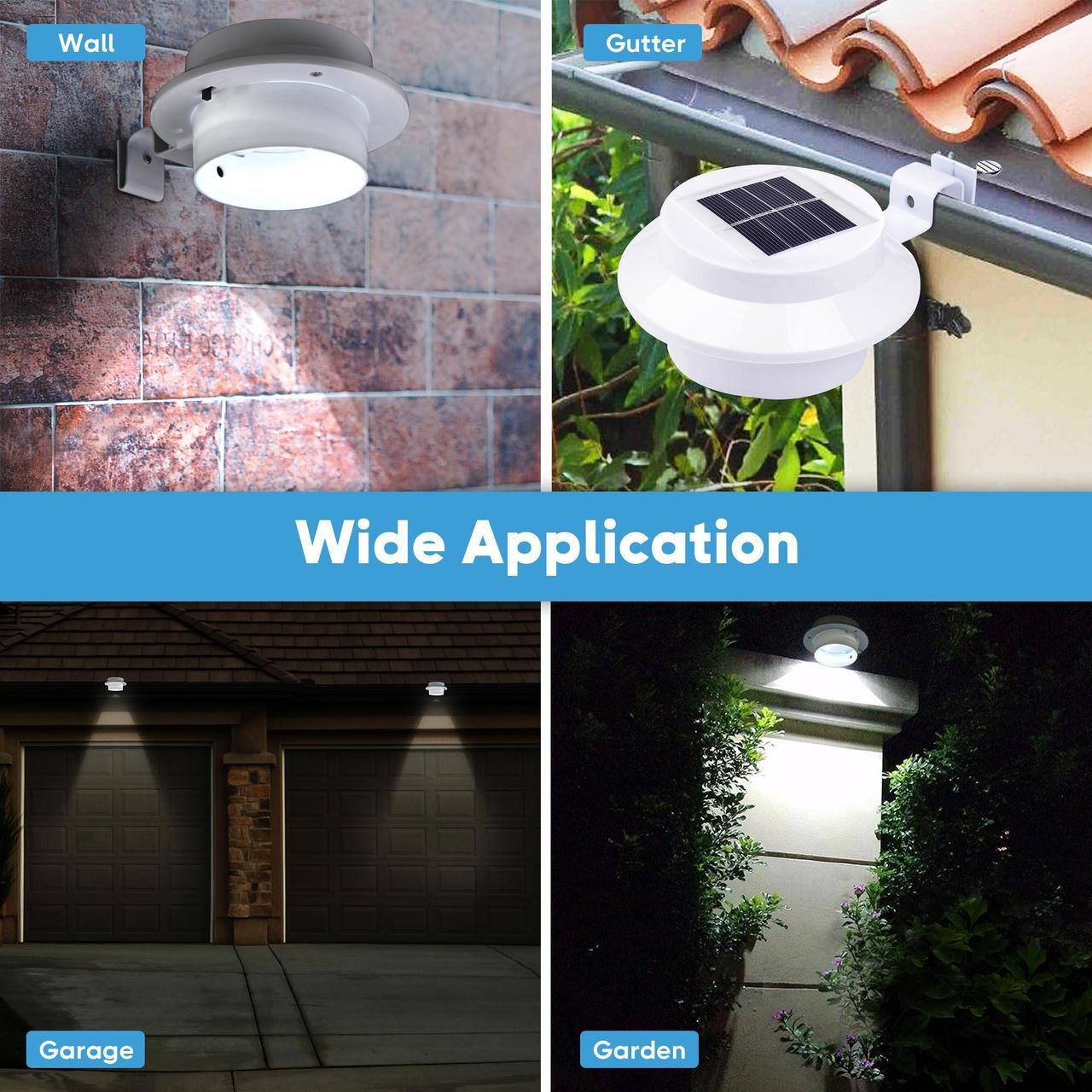 Alt view image 6 of 7 - 10 Pcs Solar-Powered Automatic LED Mounted Gutter Night Light Roof Outdoor Yard