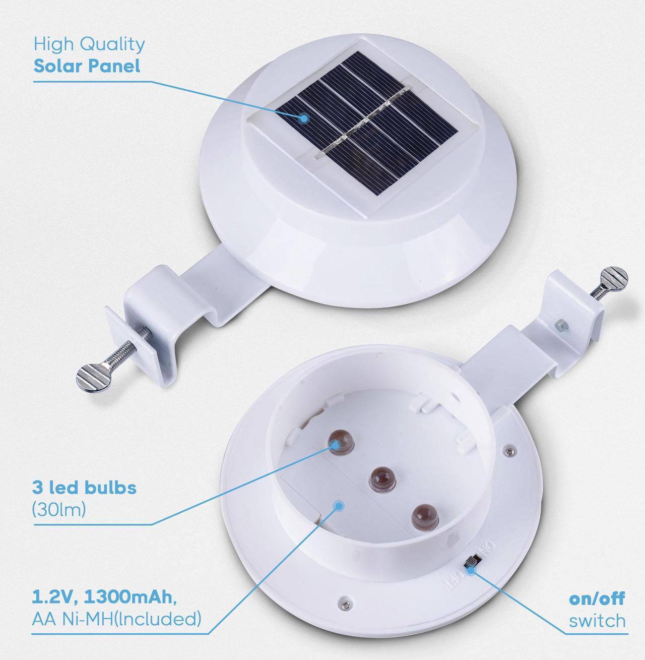 Alt view image 3 of 7 - 10 Pcs Solar-Powered Automatic LED Mounted Gutter Night Light Roof Outdoor Yard