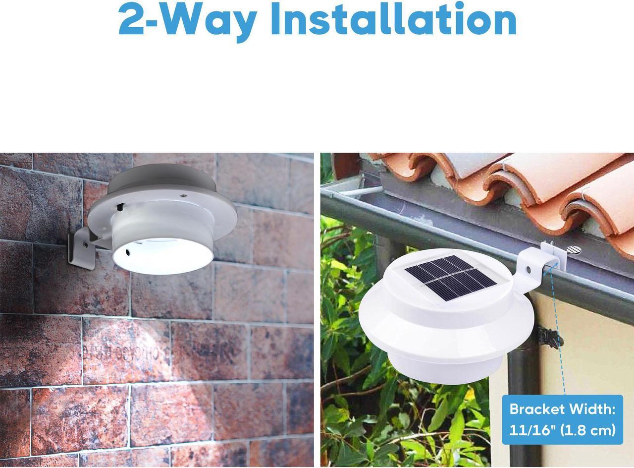 Alt view image 4 of 7 - 10 Pcs Solar-Powered Automatic LED Mounted Gutter Night Light Roof Outdoor Yard