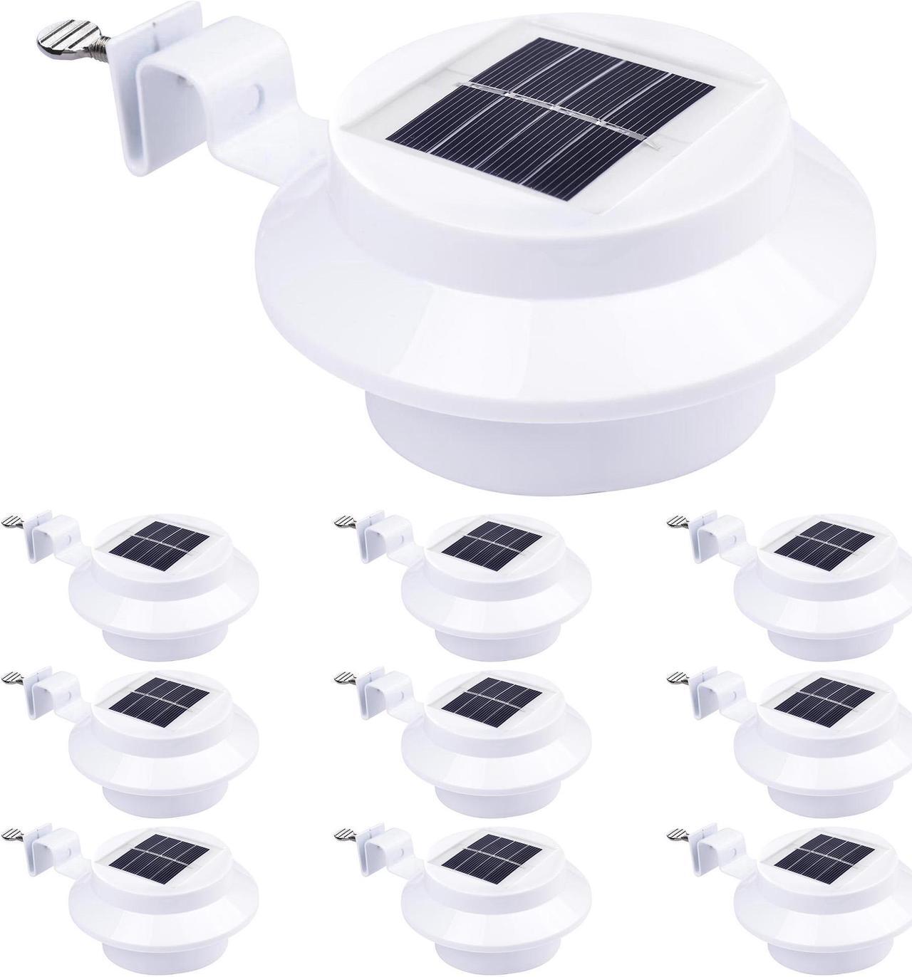Main image of 10 Pcs Solar-Powered Automatic LED Mounted Gutter Night Light Roof Outdoor Yard