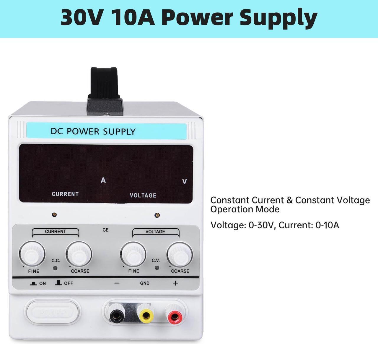 Alt view image 2 of 7 - DC Power Supply Variable 30V 10A Adjustable High Precision Digital w/Power Cord