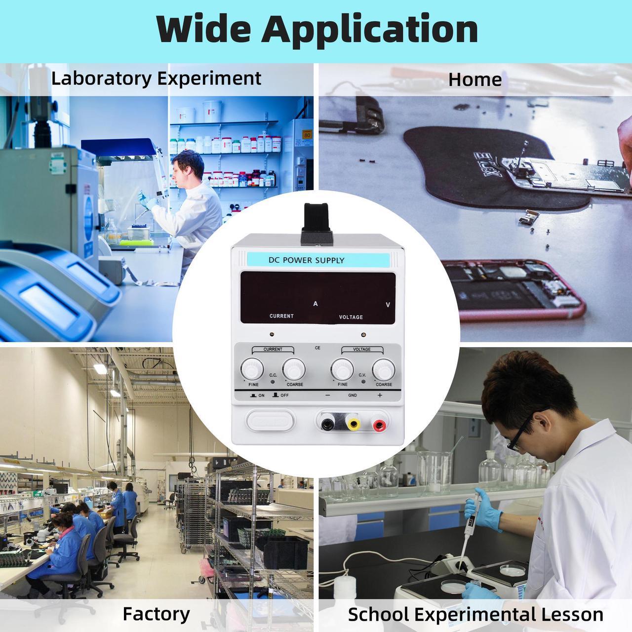 Alt view image 6 of 7 - DC Power Supply Variable 30V 10A Adjustable High Precision Digital w/Power Cord