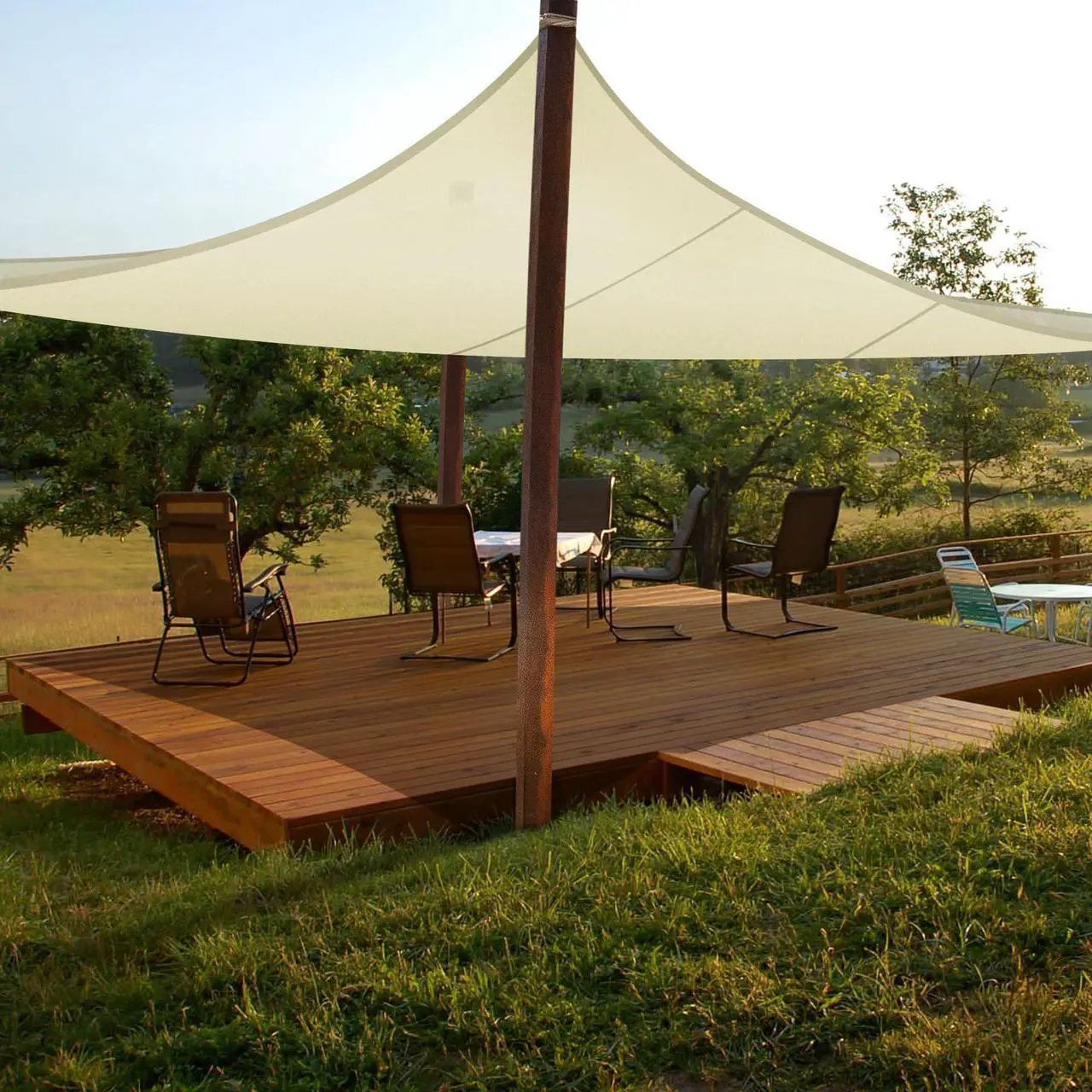 Alt view image 2 of 7 - 16x16 Ft 97% UV Block Square Sun Shade Sail Top Canopy Outdoor Patio Pool Deck