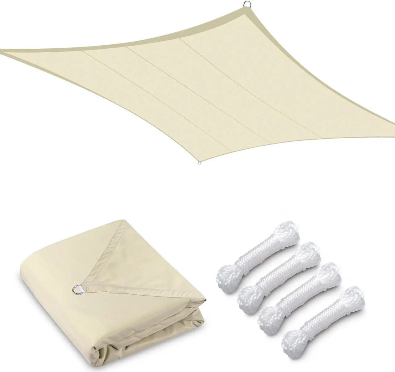 Main image of 16x16 Ft 97% UV Block Square Sun Shade Sail Top Canopy Outdoor Patio Pool Deck
