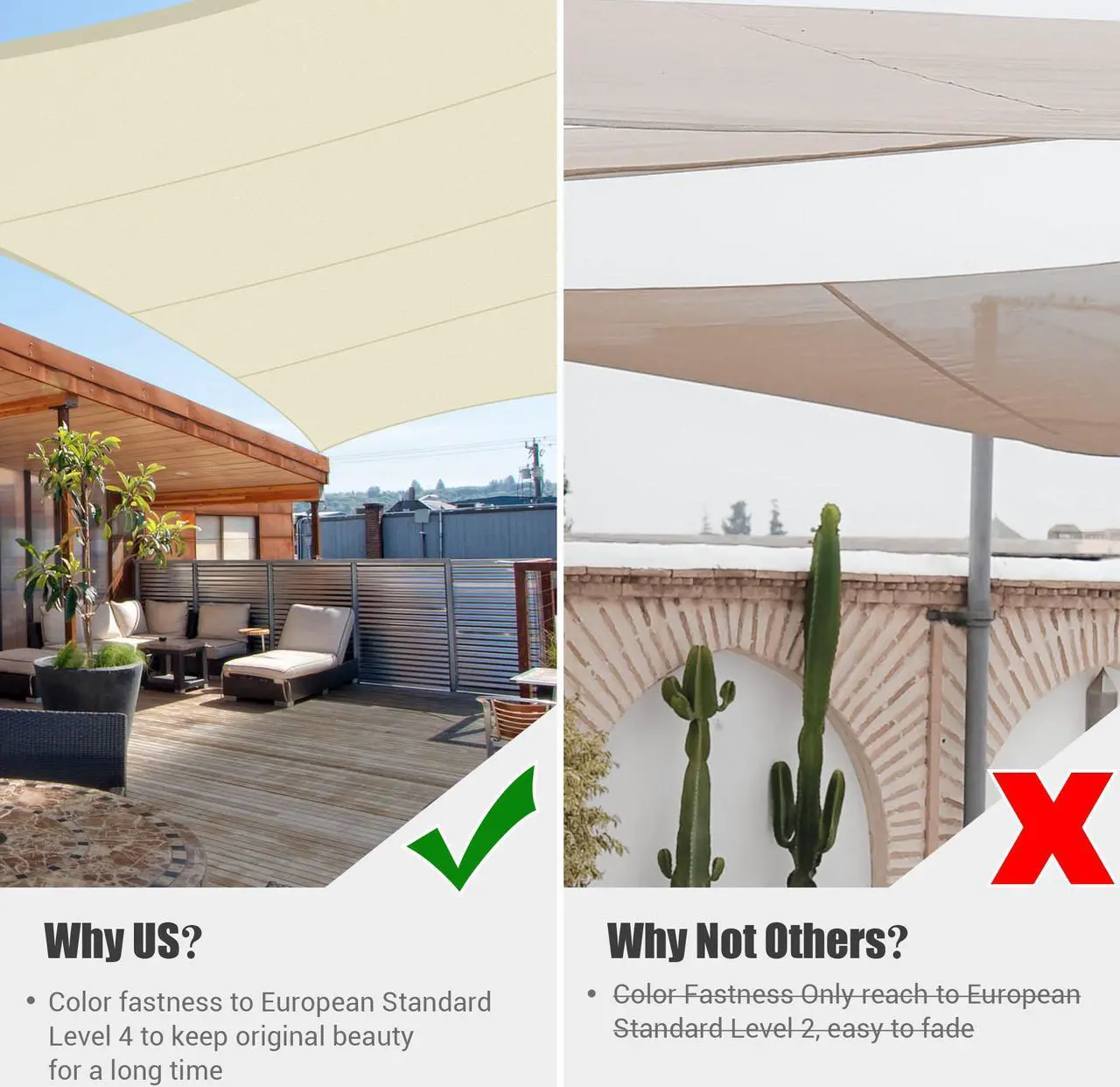 Alt view image 3 of 7 - 16x16 Ft 97% UV Block Square Sun Shade Sail Top Canopy Outdoor Patio Pool Deck