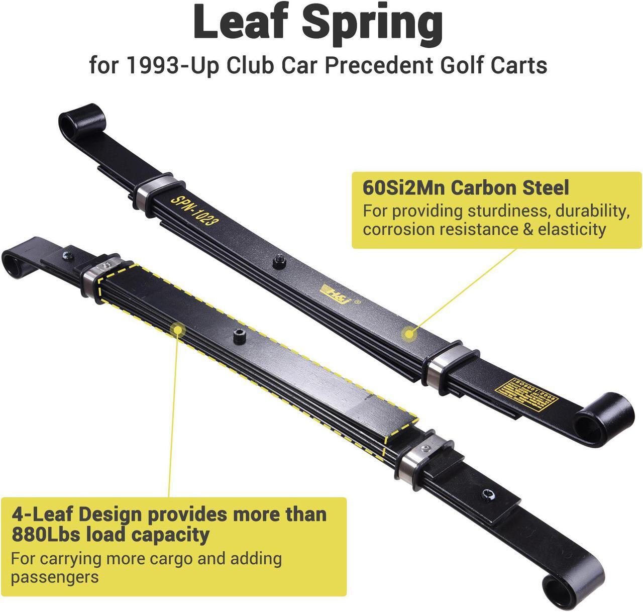 Alt view image 2 of 7 - Set of 2 Rear Leaf Springs for Club Car Precedent Golf Cart Heavy Duty Dual Action with Bushings