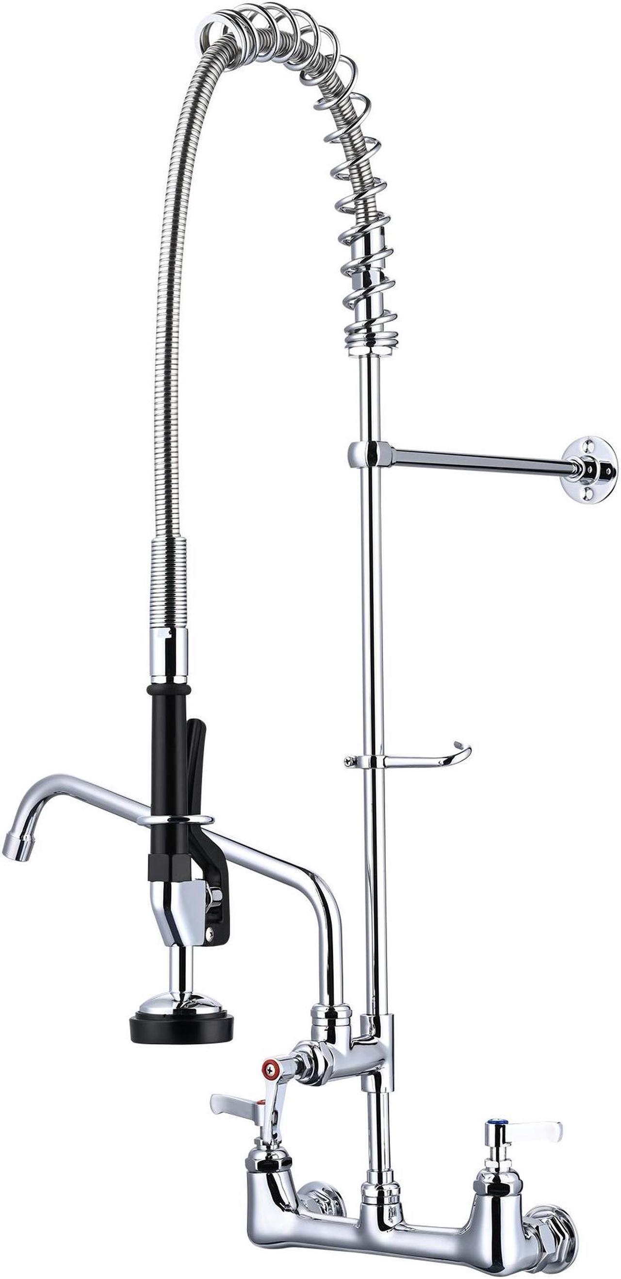 Aquaterior Wall Mount Pre-Rinse Faucet Kitchen Sink 36" Height Sprayer Home