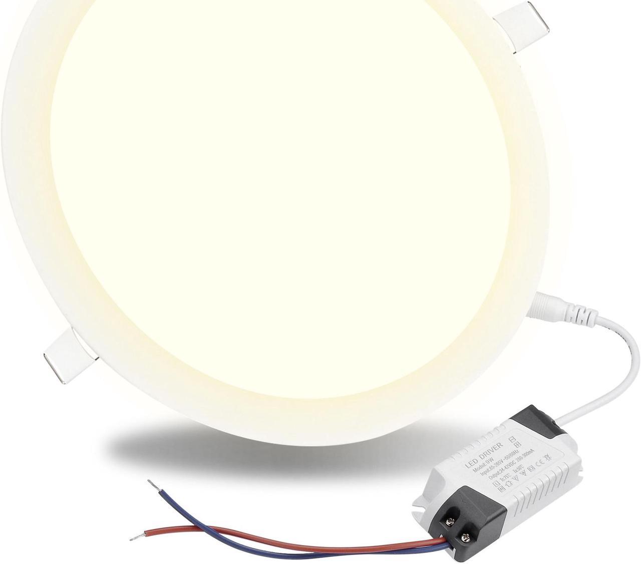 15W Round LED Recessed Ceiling Panel Down Light Hallway Lamp w/ Driver Warm White