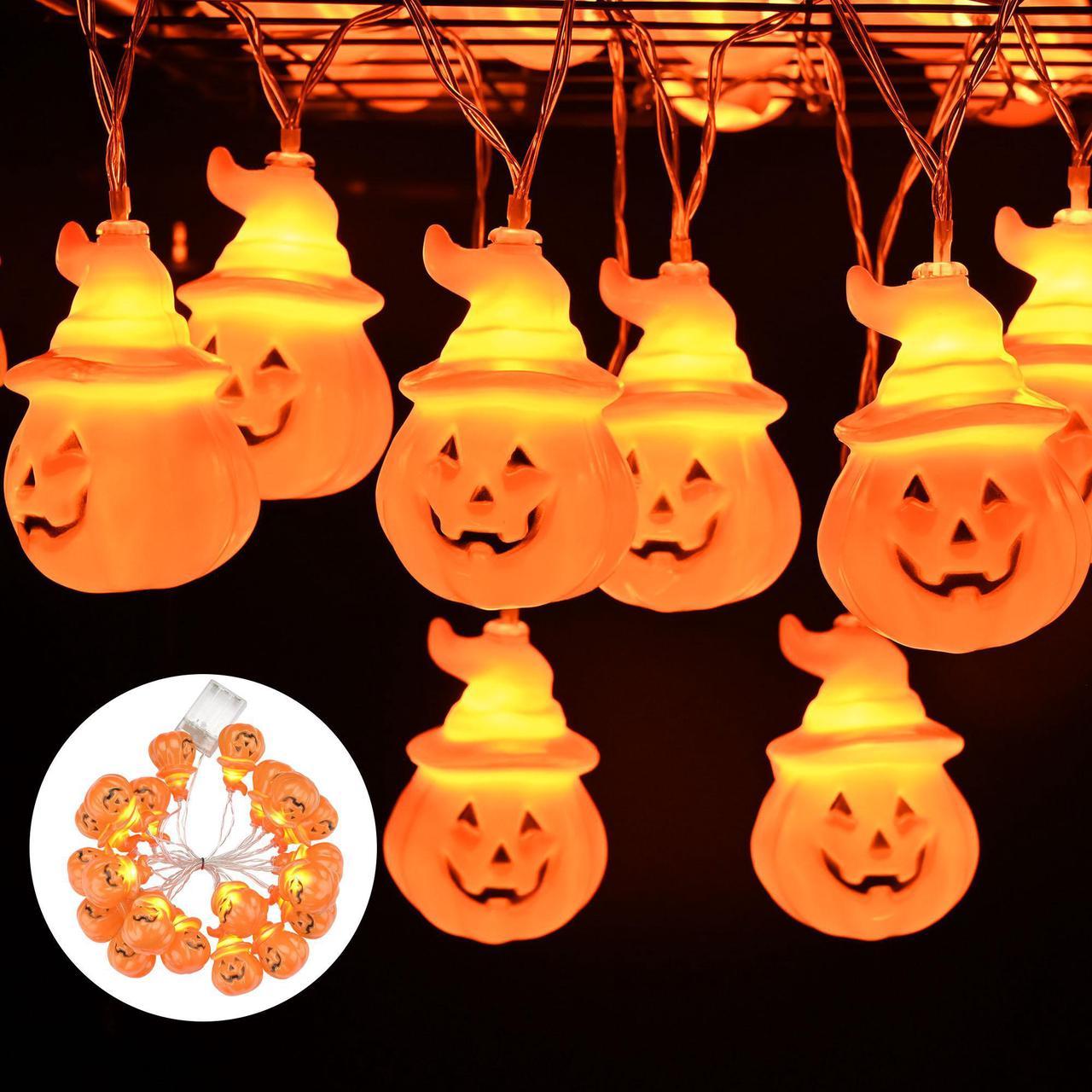 Halloween 20x LED Pumpkin String Lights Lantern Lamp Home Party Christmas Decors 2024