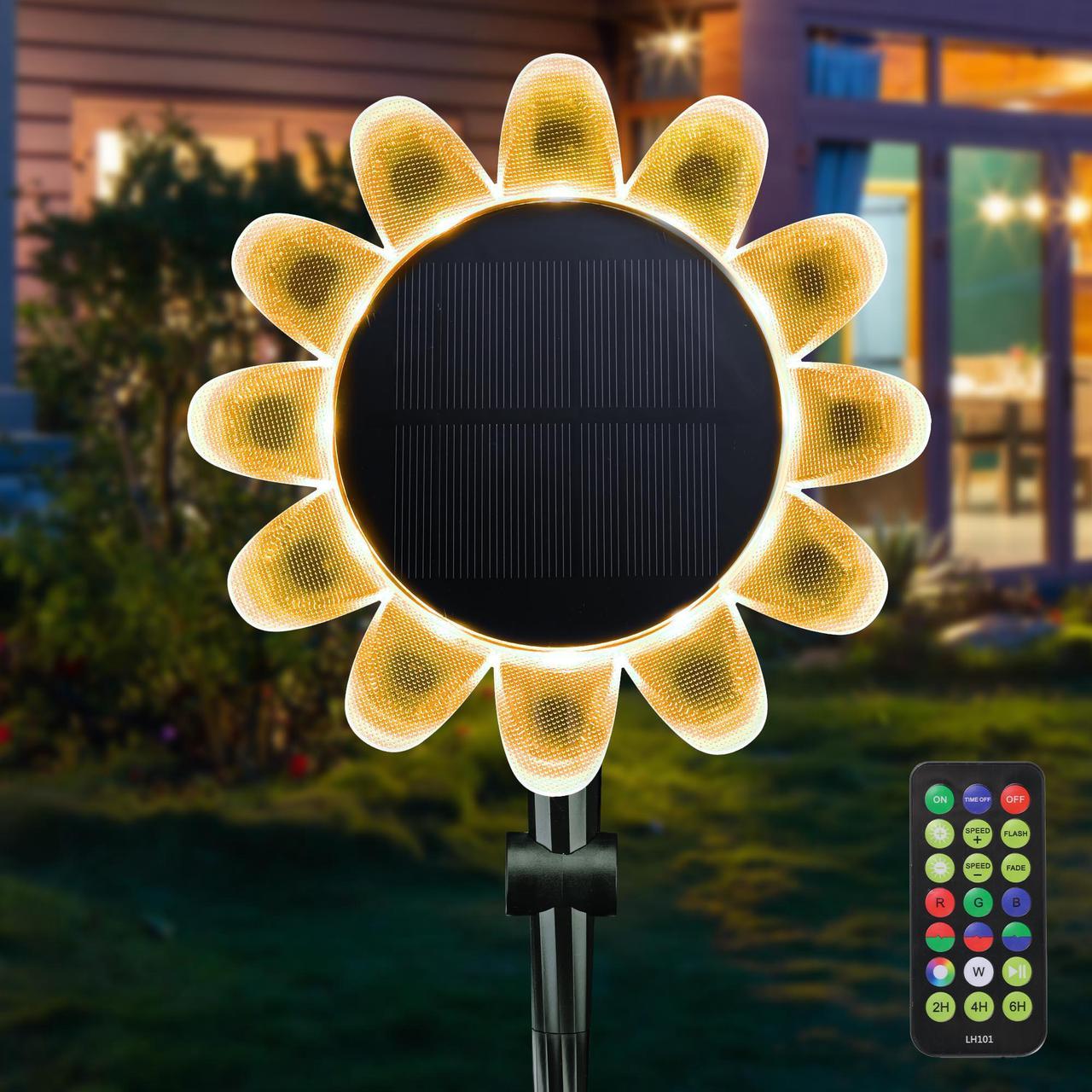 Solar Sunflower LED Light Outdoor Garden Waterproof Floating Amphibious Lamp