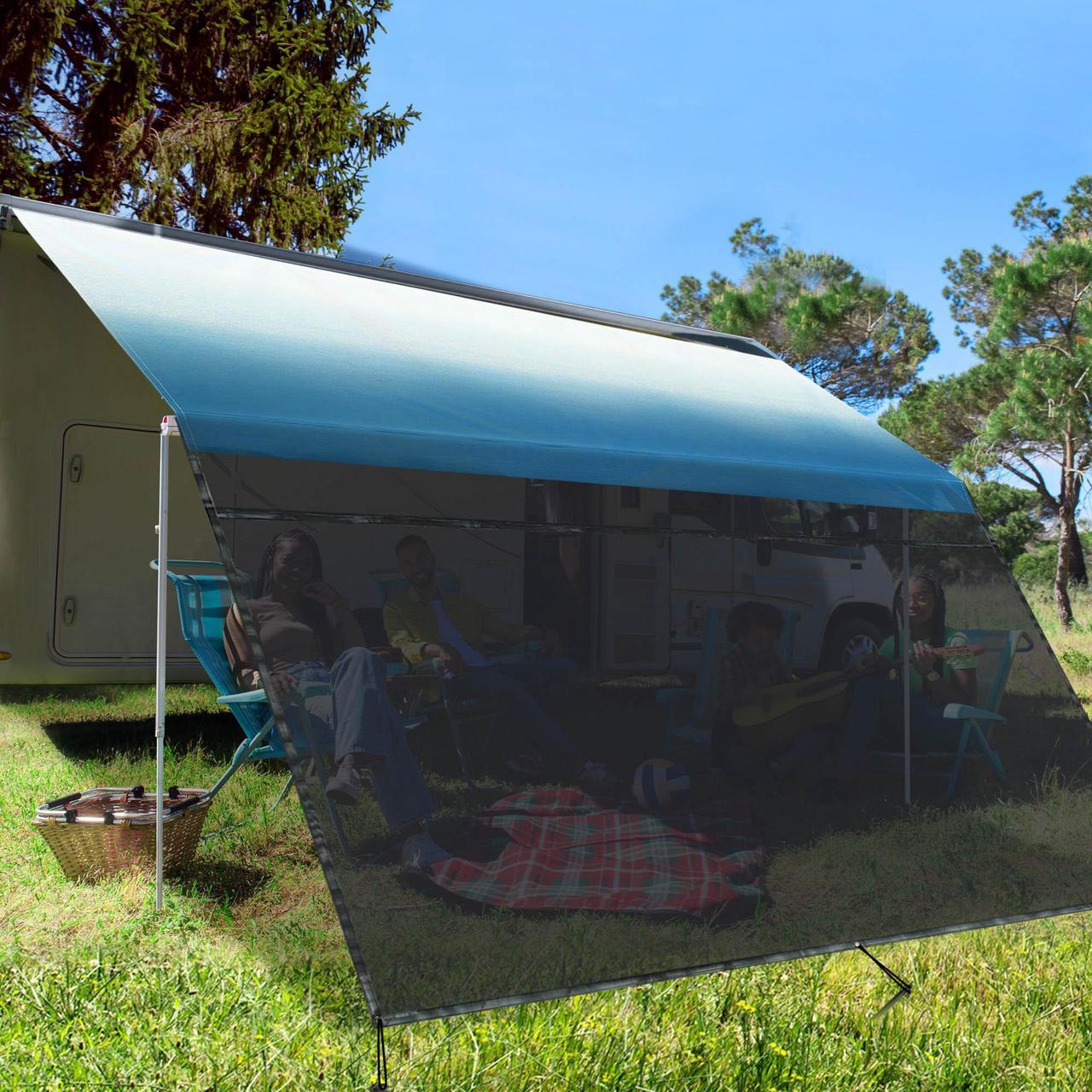 RV Awning Side Shade & Replacement Fabric Kit Sunshade Block UV Camper Trailer