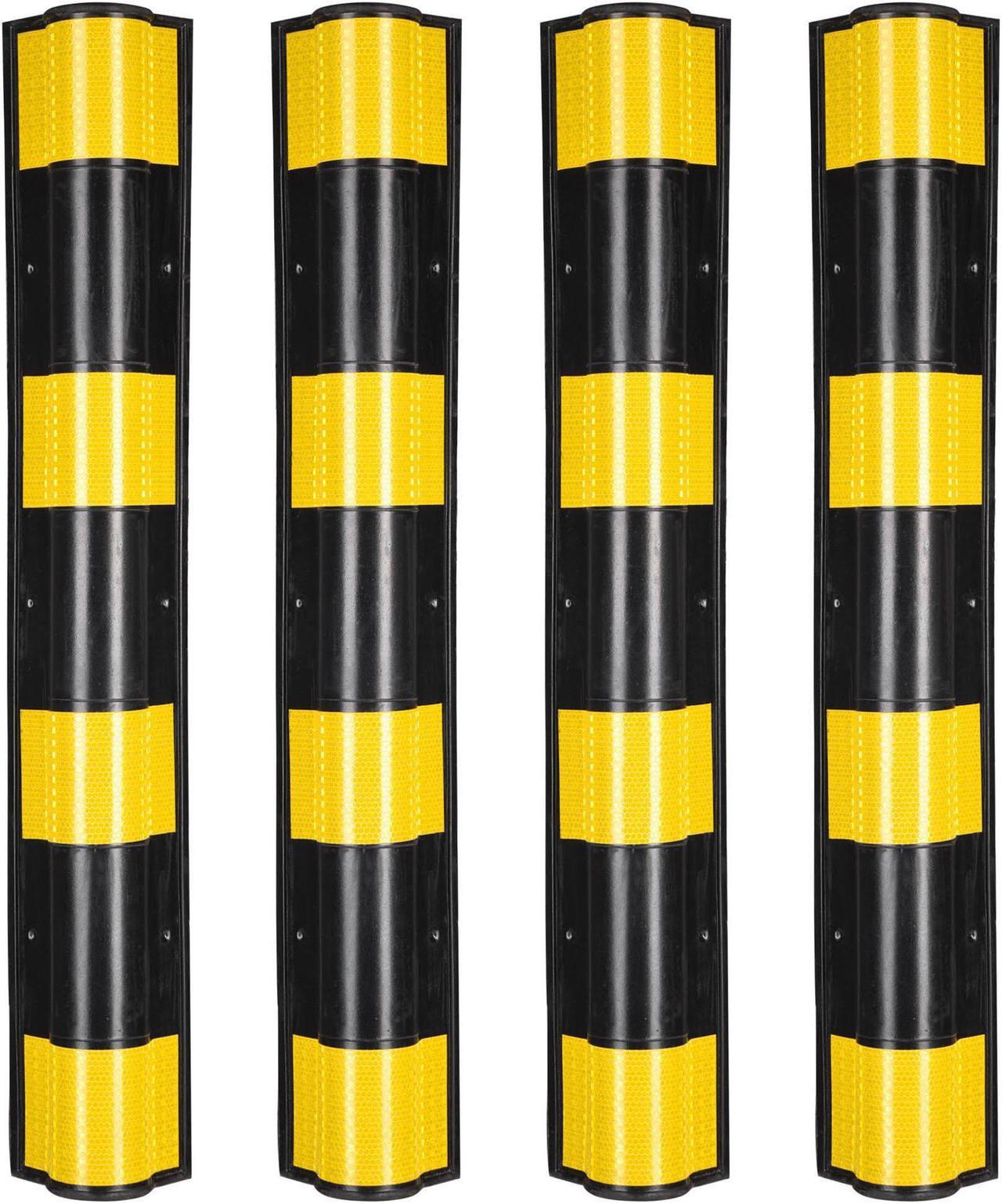 Yescom 31" Rubber Round Edge Corner Guard w/ Reflective Yellow Strip For Garage 4 Packs