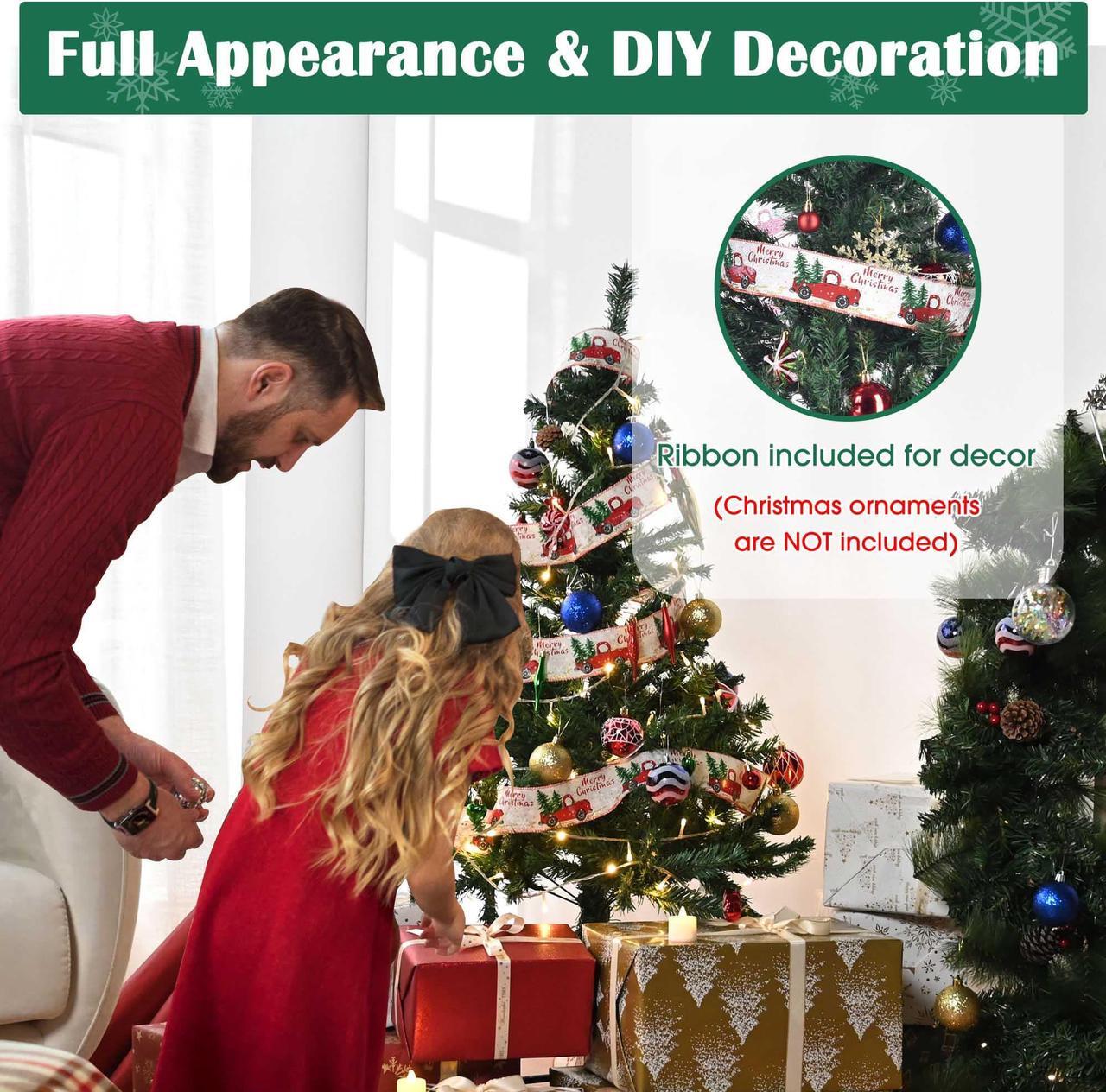 Alt view image 6 of 7 - Yescom Christmas Tree Artificial,4Ft Green Xmas Tree,Folded Hinged,200 Branch Tips Party Decoration