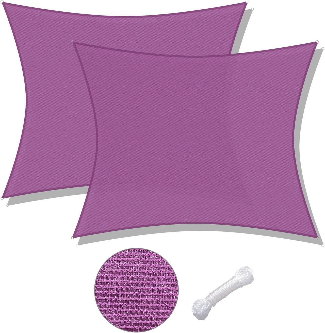 Alt view image 2 of 7 - Yescom 2 Pack 10x8 Ft 97% UV Block Rectangle HDPE Sun Shade Sail Canopy Cover Net Pool