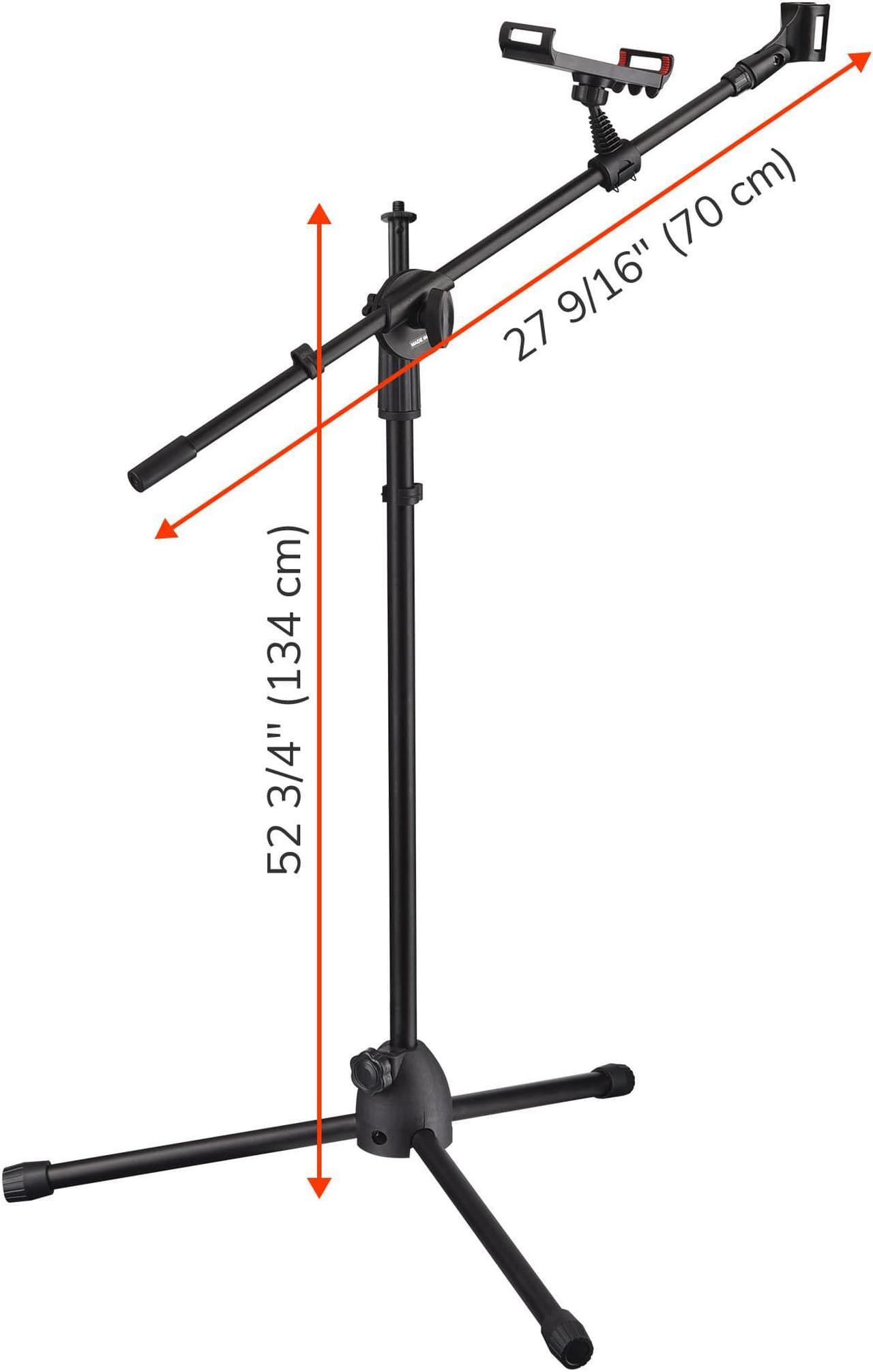 Alt view image 6 of 7 - Microphone Boom Arm Stand Adjustable Foldable Tripod Phone Holder Mic Mount Clip