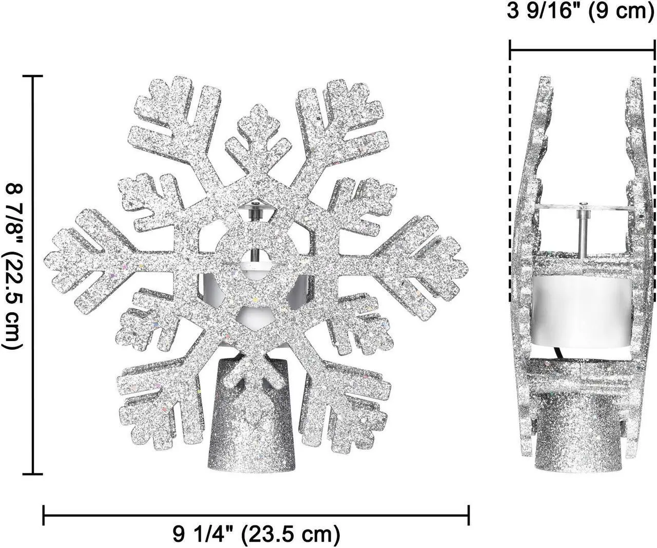 Alt view image 4 of 7 - Yescom Christmas Tree Topper Star,3D Silver Snowflake Rotating Projector,LED Lights, Xmas Decoration