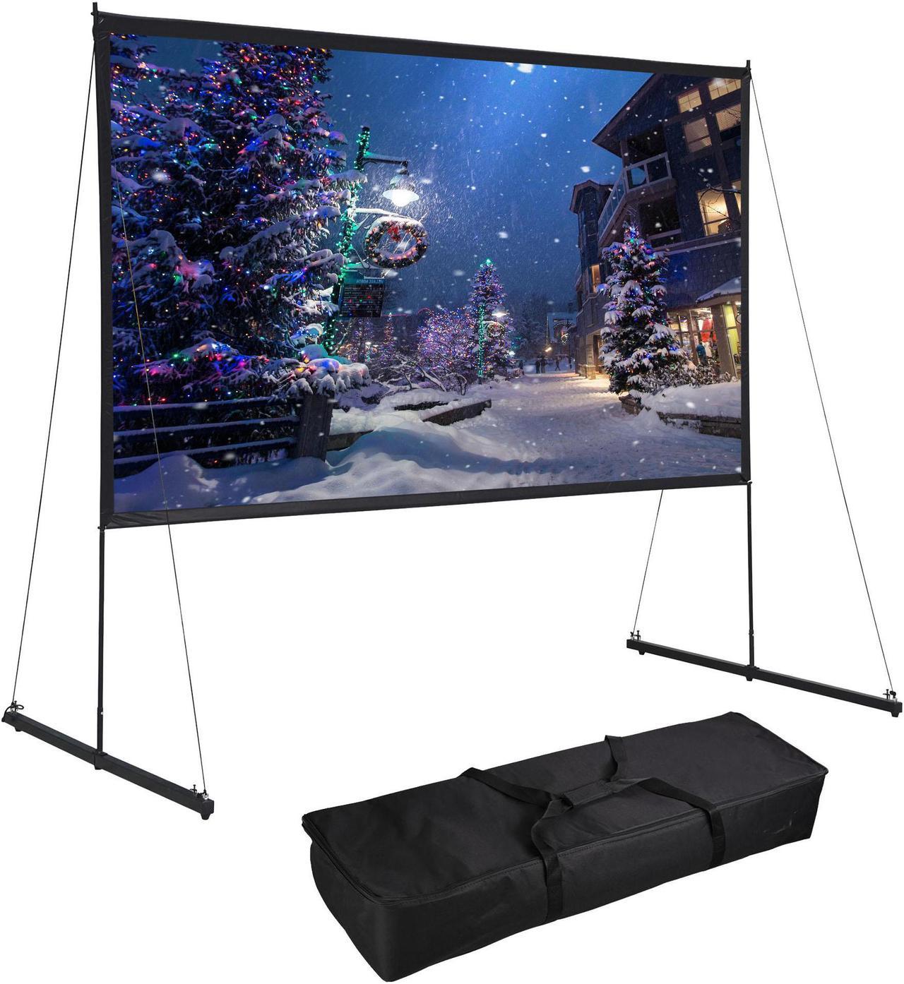 120" Portable Detachable Projector Screen with Stand Movie Projection 16:9 HD 1.1 Gain Home Theater