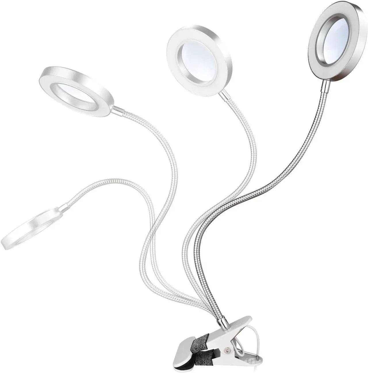 Alt view image 3 of 7 - Byootique LED Magnifying Desk Lamp Dimmable 2.5X Glass Lens Magnifier w/ Clamp