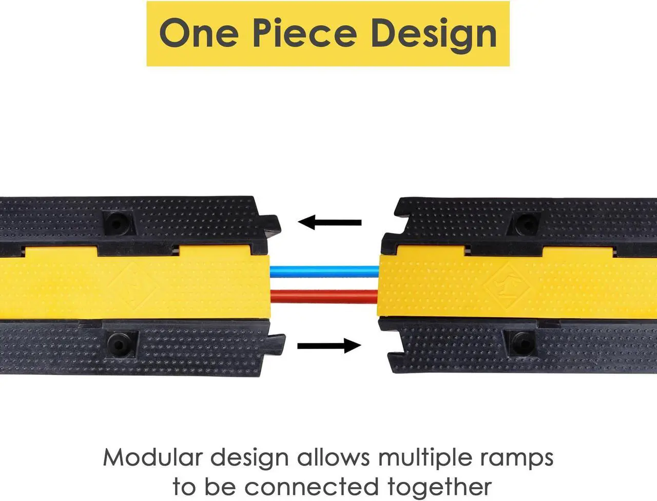 Alt view image 6 of 7 - 1 Channel Cable Protector Ramp Wire Cover Guard PVC Traffic Speed Bump 2 Packs