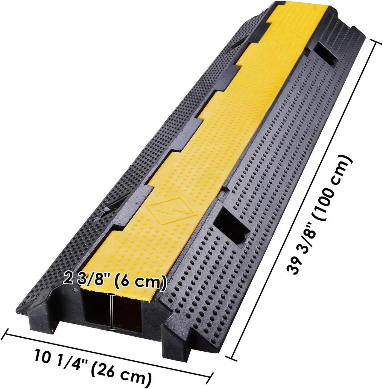 Alt view image 7 of 7 - 1 Channel Cable Protector Ramp Wire Cover Guard PVC Traffic Speed Bump 2 Packs