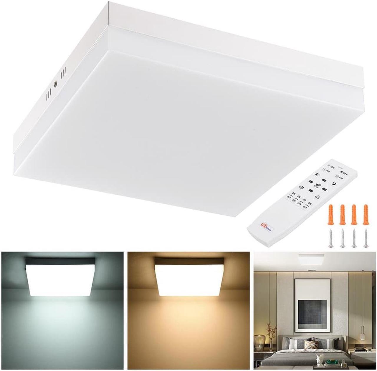 36W Dimmable LED Ceiling Light 3000 to 6000K 11" Square Flush Mount Remote Lamp