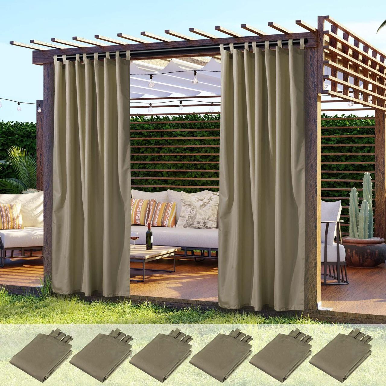 Yescom 54"x96" Outdoor Curtain Panel Tab Top Drape UV30+ Pergola Porch Garden 8 Pack