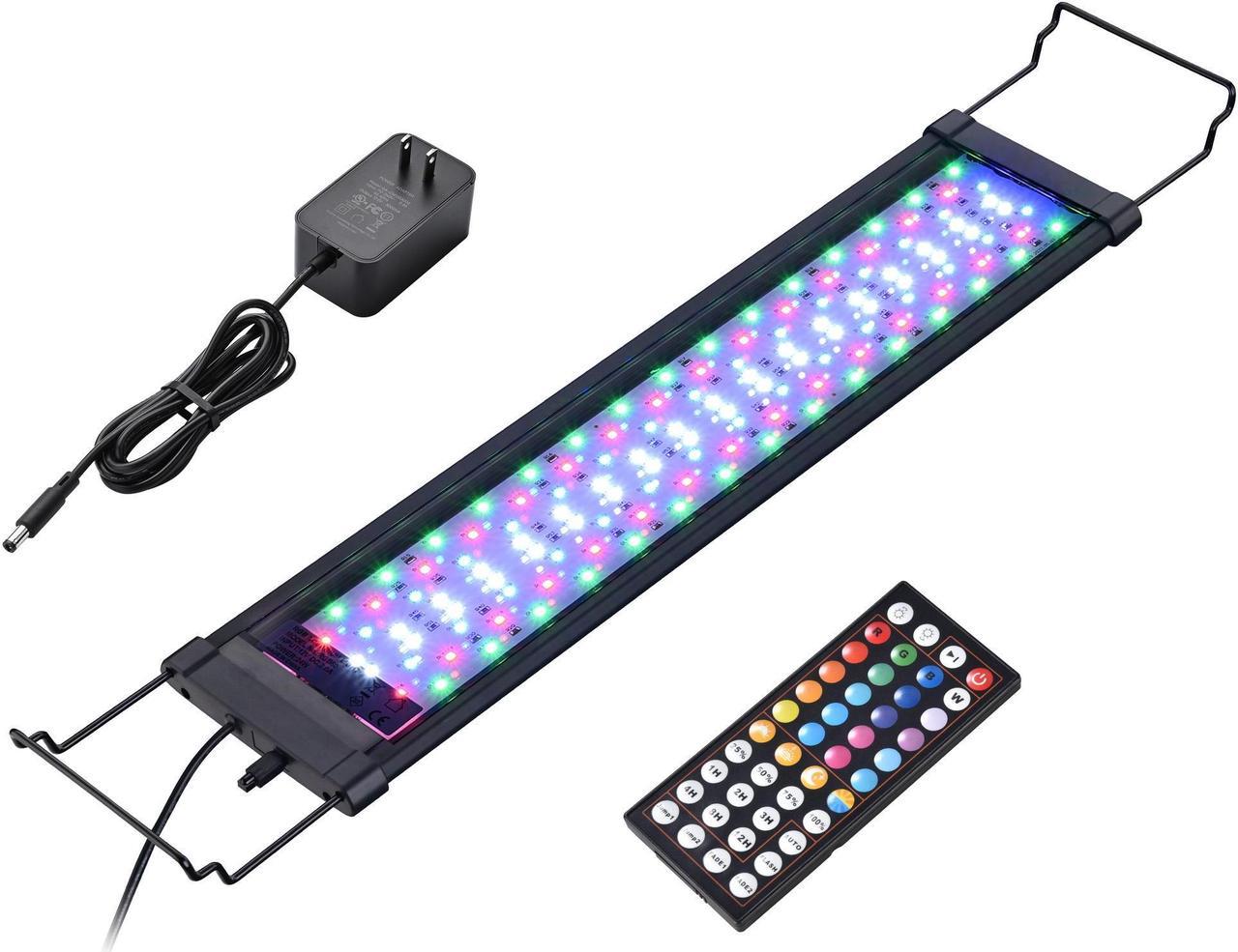 AquaBasik Aquarium LED Light with Timer Dimmable Lamp Remote Control Fish Tank