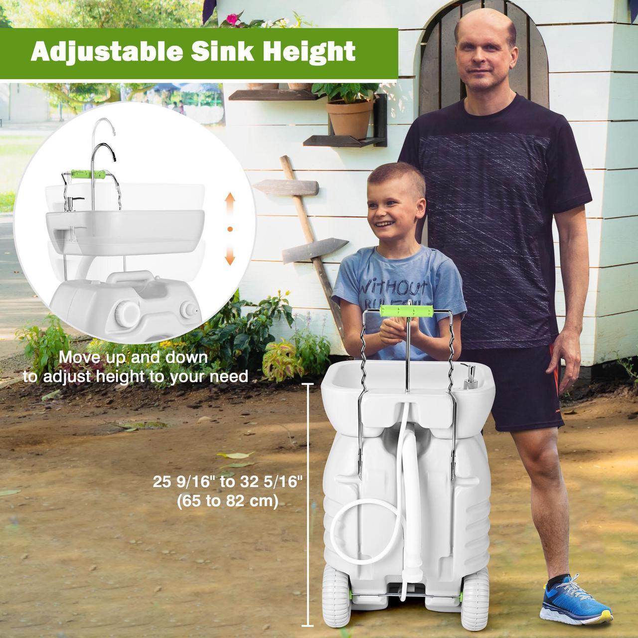 Alt view image 4 of 7 - Yescom 45L Portable Sink Hand Wash Station with Pump 12 Gallon Washing Outdoor Travel Camping Booth