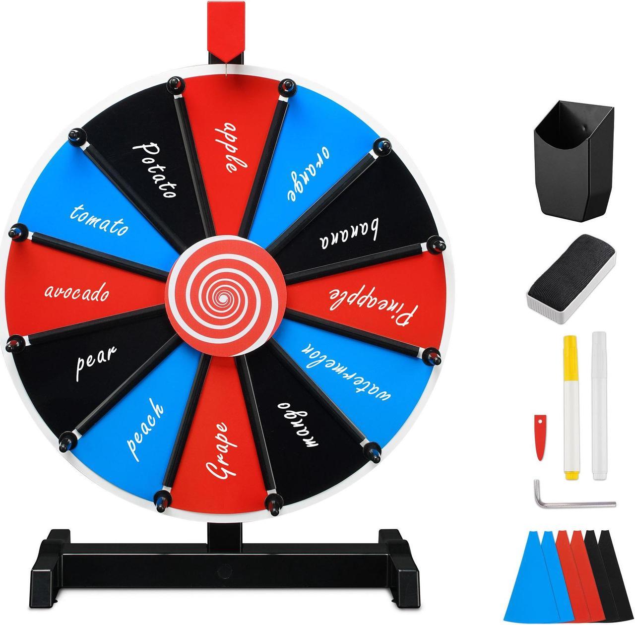 WinSpin 15" Tabletop DIY Color Prize Wheel 12 Slot Editable Spin Game Trade Show