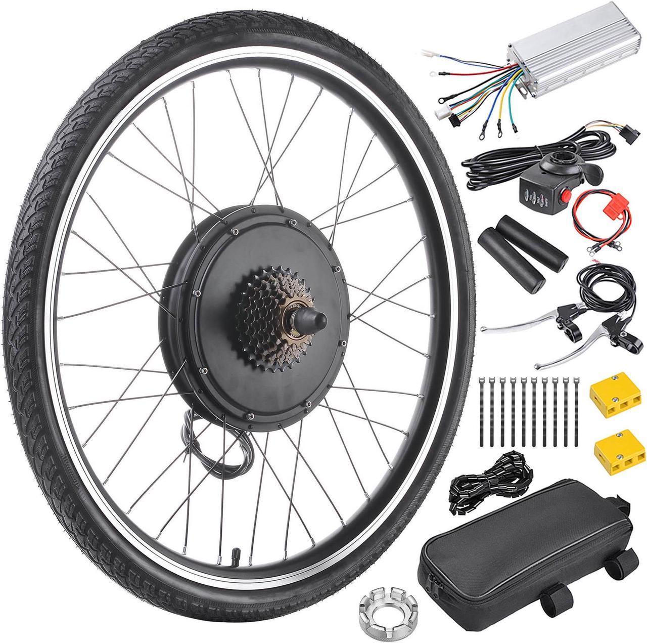 Yescom Electric Bicycle Motor Kit 26" Rear Wheel 48V 1000W E-Bike Conversion Kit Cycling Hub Conversion Dual Mode Controller