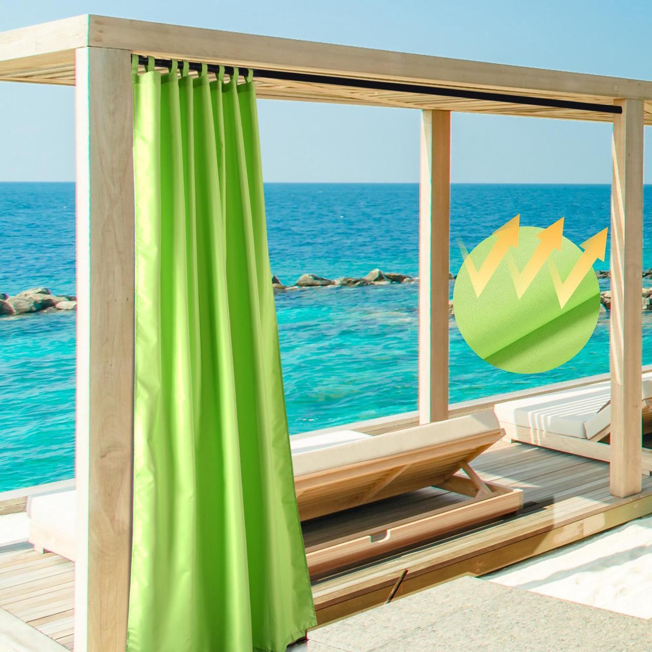 Yescom 54"x108" Outdoor Privacy Curtain Panel Tab Top UV30+ Porch Pergola Deck 4 Piece