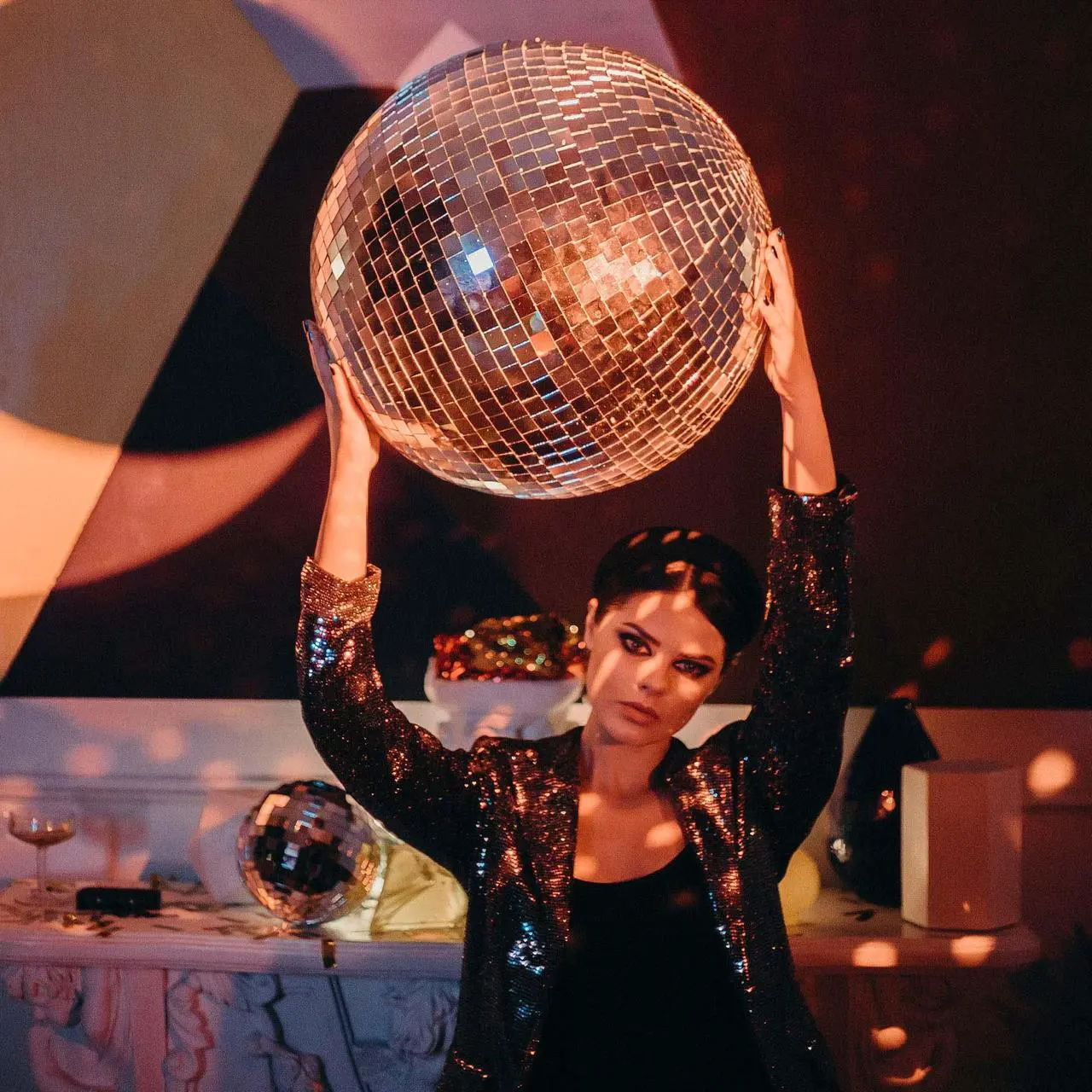 Alt view image 6 of 7 - 16" Disco Mirror Glass Ball DJ Dance Club Stage Lighting Home Party Decoration
