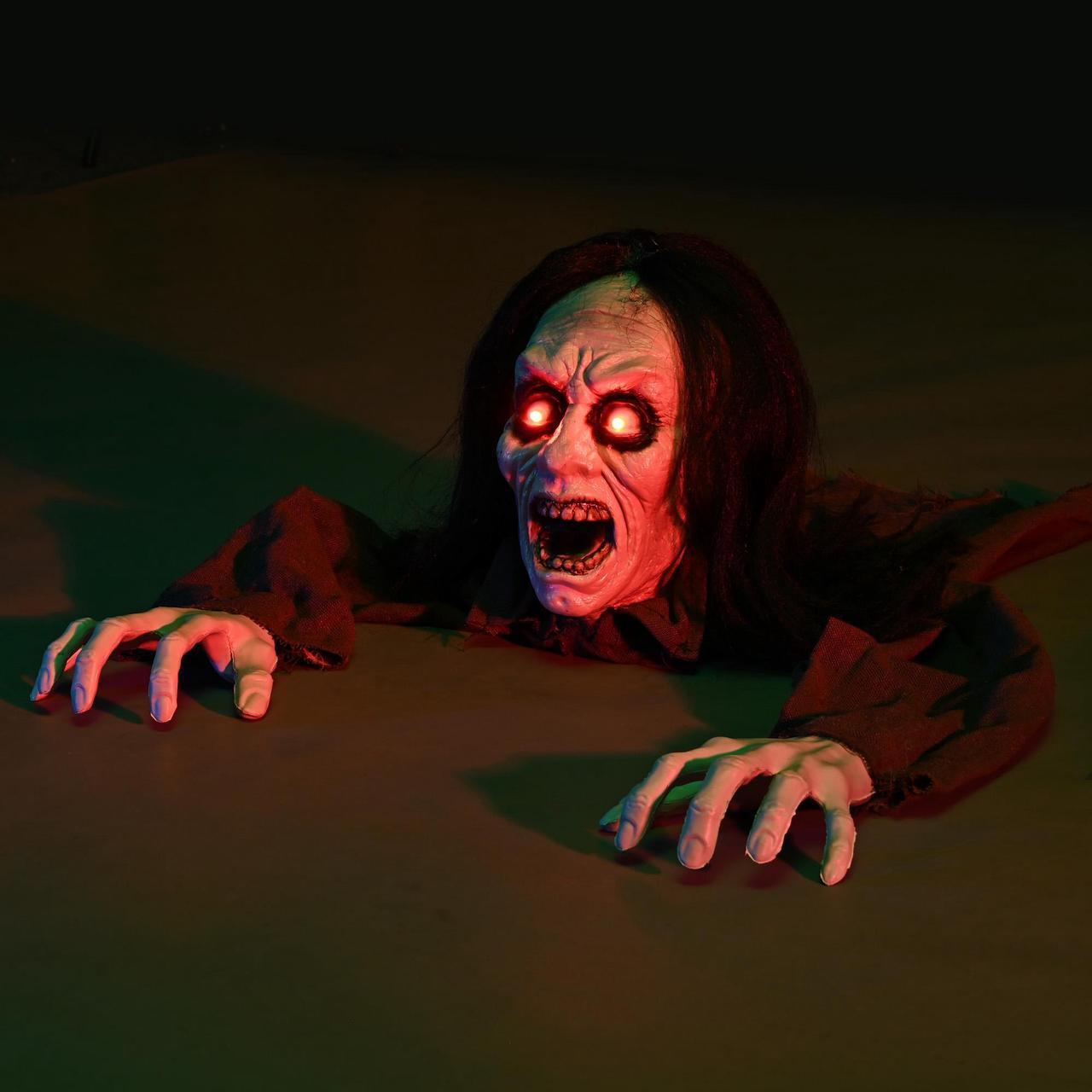 Alt view image 5 of 7 - Yescom Halloween Prop Zombie Groundbreaker w/ Sound & LED Eyes Party Decoration 2024