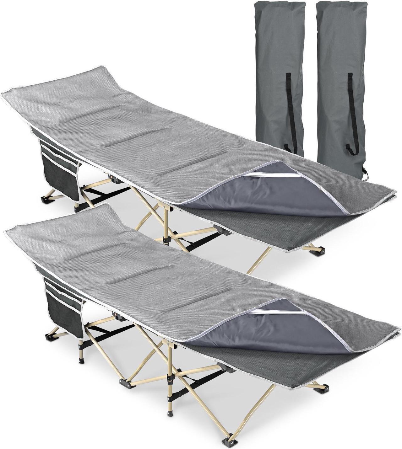 Folding Cot Collapsible Camping Bed with Carrying Bag Travel Outdoor Yard 2 Pack