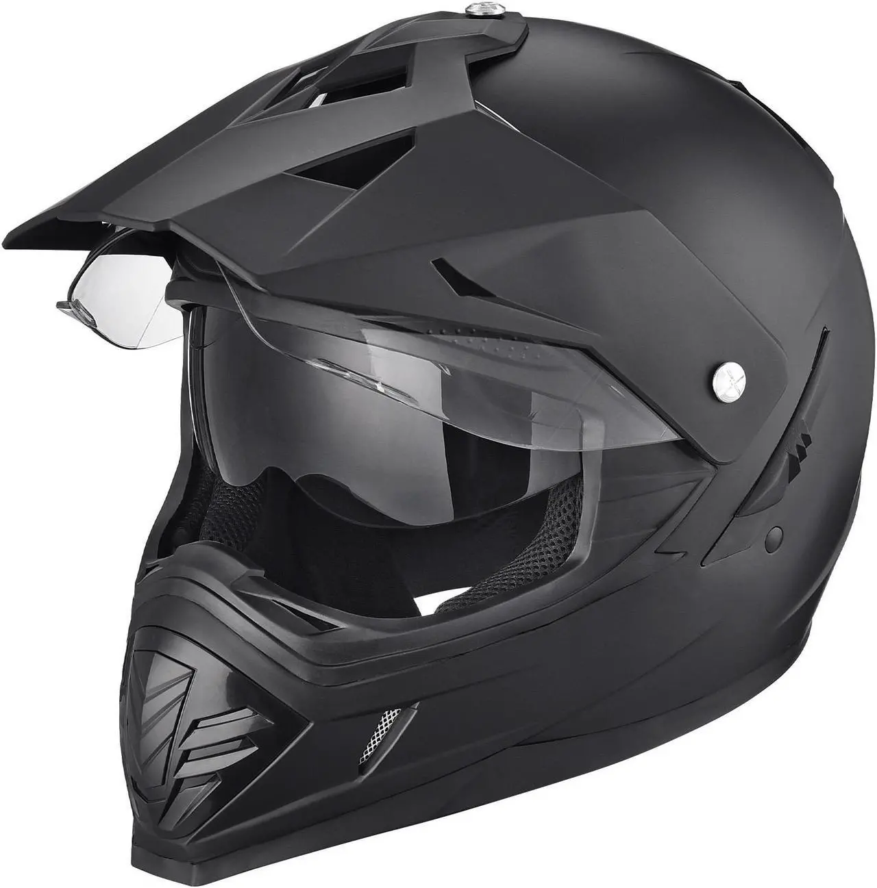 Main image of AHR Dual Sport Full Face Motorcycle Helmet Motocross Offroad Bike w/ Sun Visor