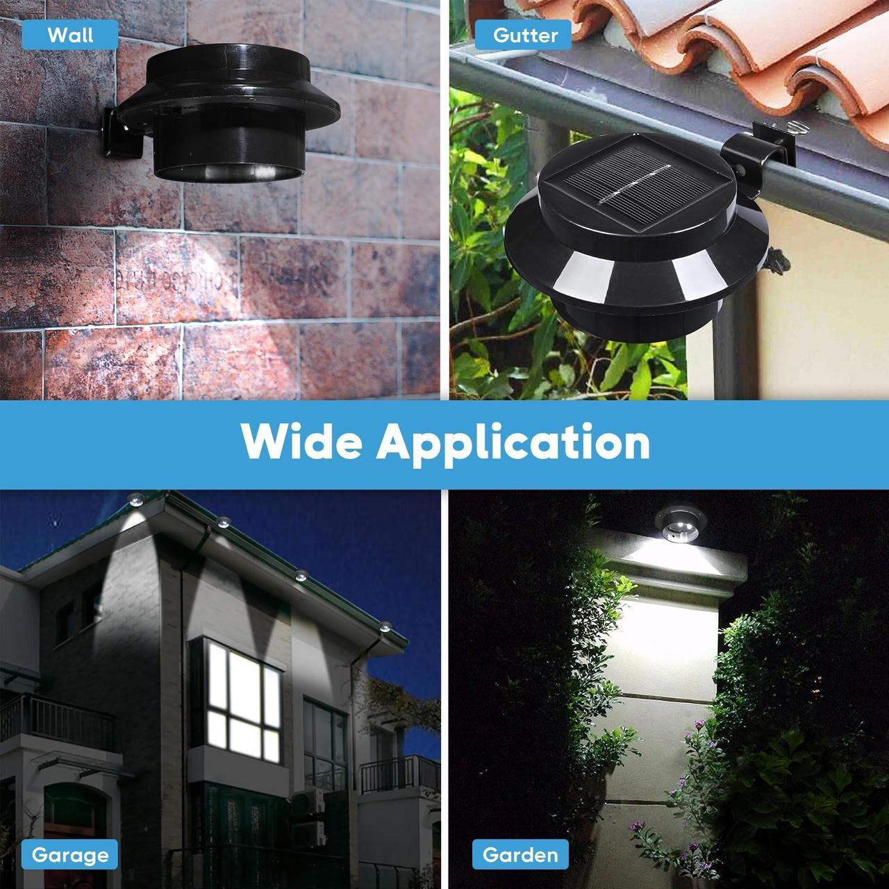 Alt view image 6 of 7 - LED Solar Gutter Light Waterproof Outdoor Garden Fence Wall Lights 10 Packs