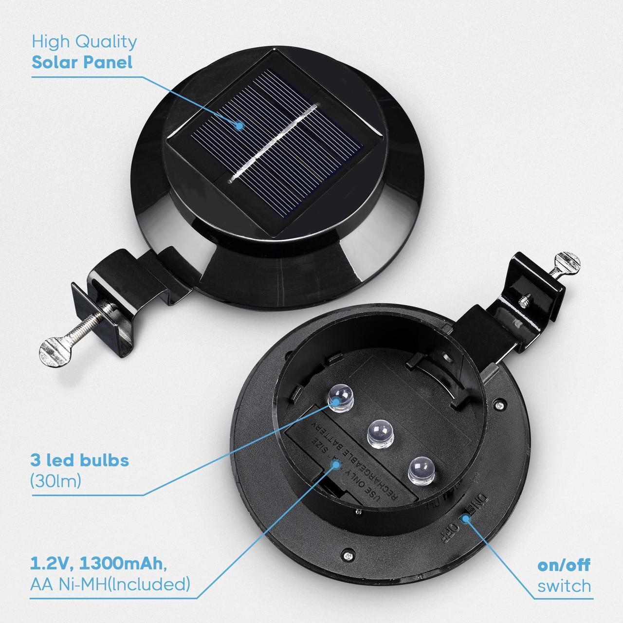 Alt view image 4 of 7 - LED Solar Gutter Light Waterproof Outdoor Garden Fence Wall Lights 10 Packs