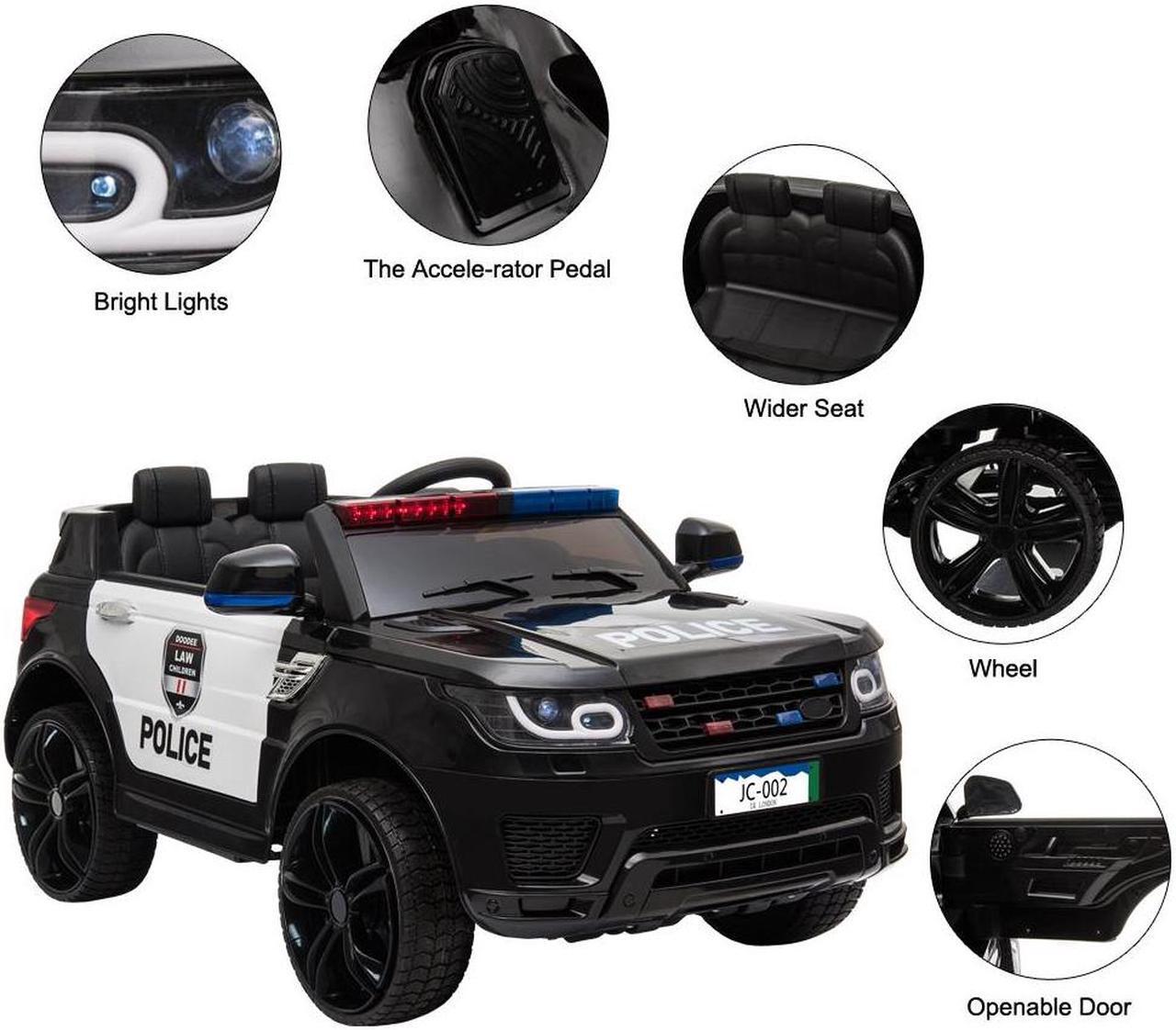 Alt view image 3 of 7 - 12V Kids Police Ride On Car Electric Cars 2.4G Remote Control, LED Flashing Light, Music & Horn.