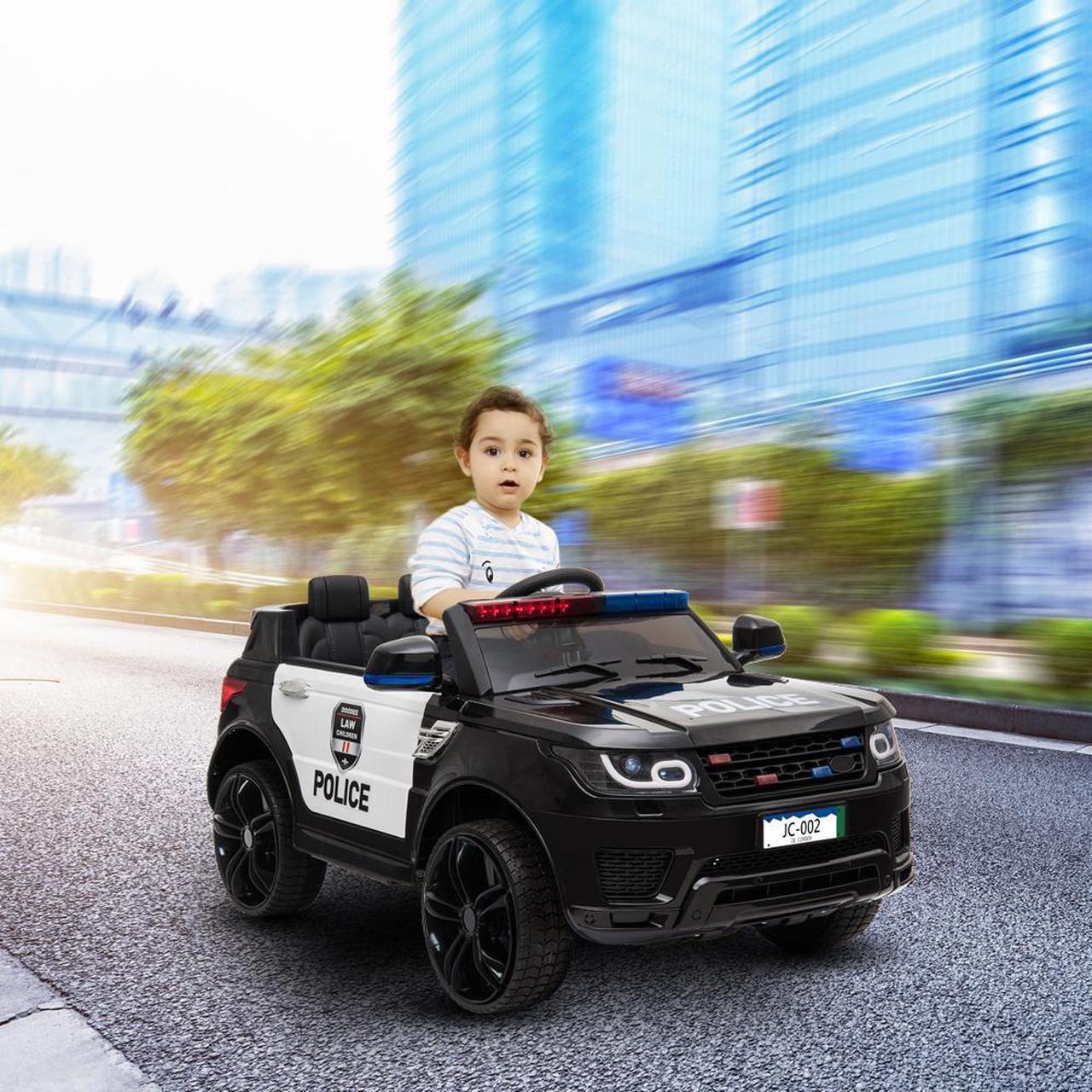 Alt view image 7 of 7 - 12V Kids Police Ride On Car Electric Cars 2.4G Remote Control, LED Flashing Light, Music & Horn.