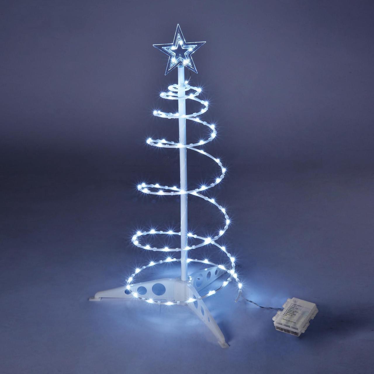 Yescom Munchkin 2ft LED Spiral Tree Light 79 LEDs Battery for Indoor Outdoor Holiday Christmas Decoration Cool White