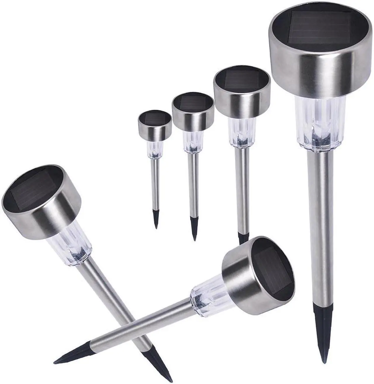 Main image of 24pc Color Changing Stainless Steel Solar Powered LED Light Pathway Landscape